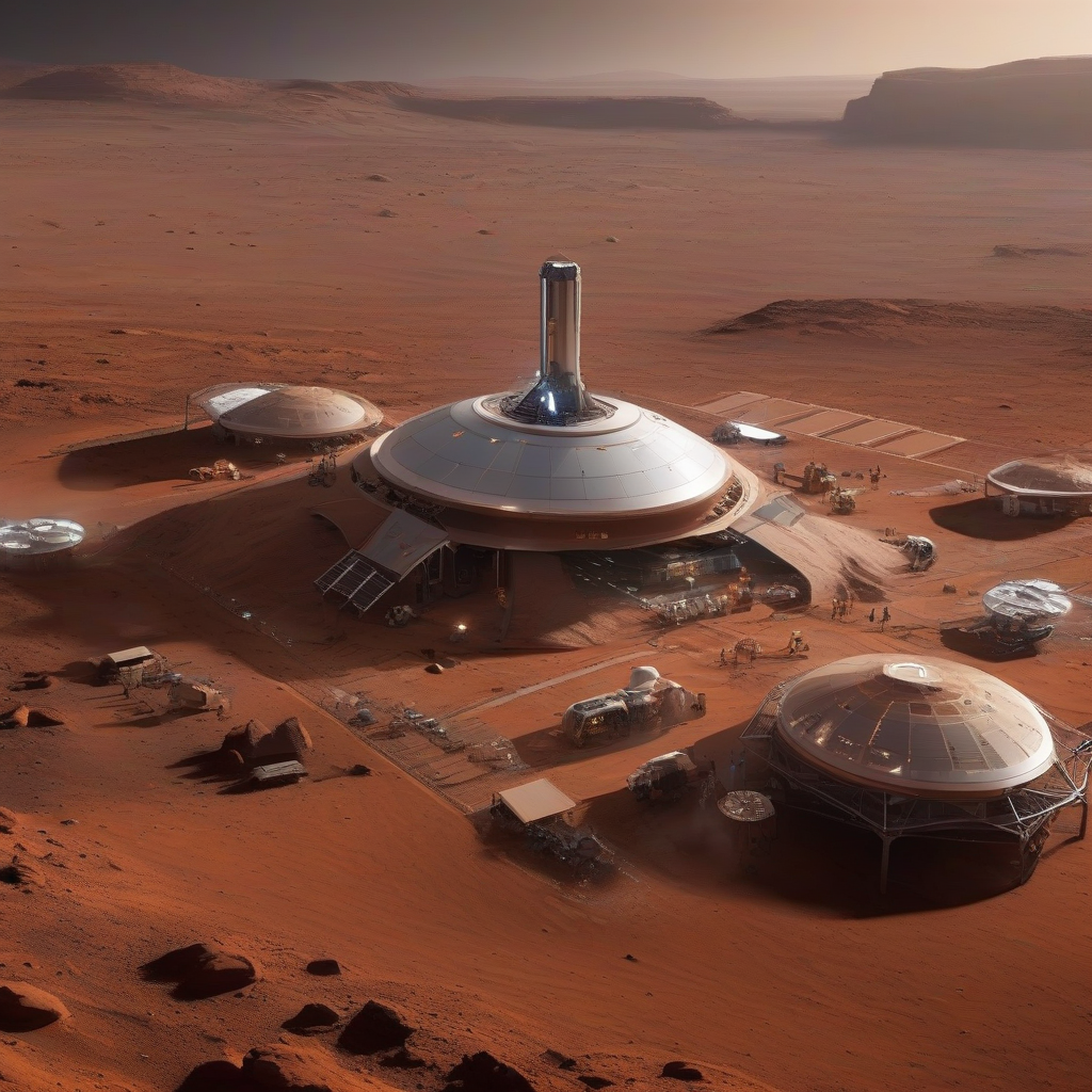 Illustration of How SpaceX Plans Mars Settlement